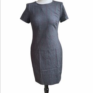 Lauren Ralph Lauren Short Sleeve Round Neck‎ Plaid Sheath Dress Size 0